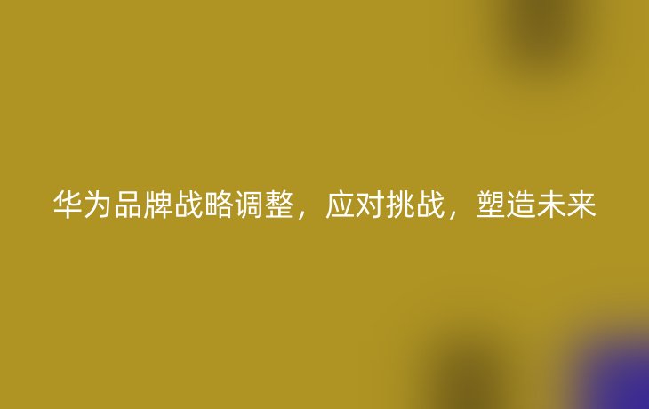 华为品牌战略调整，应对挑战，塑造未来