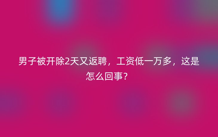 男子被开除2天又返聘，工资低一万多，这是怎么回事？