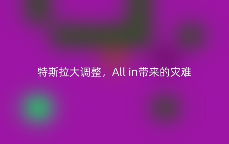 特斯拉大调整，All in带来的灾难