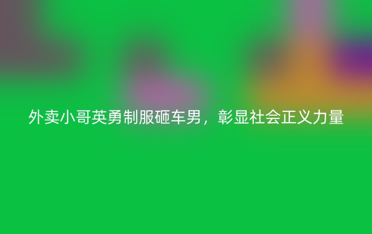 外卖小哥英勇制服砸车男，彰显社会正义力量