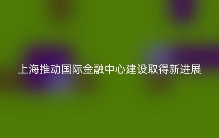 上海推动国际金融中心建设取得新进展