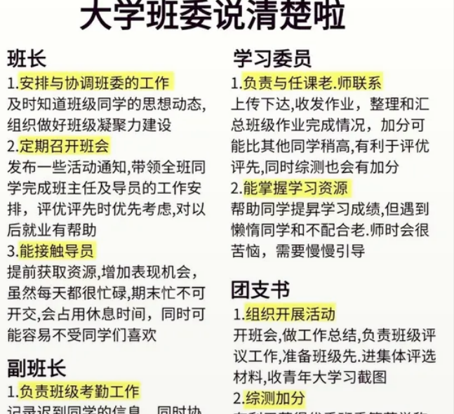 大学建议当什么班委